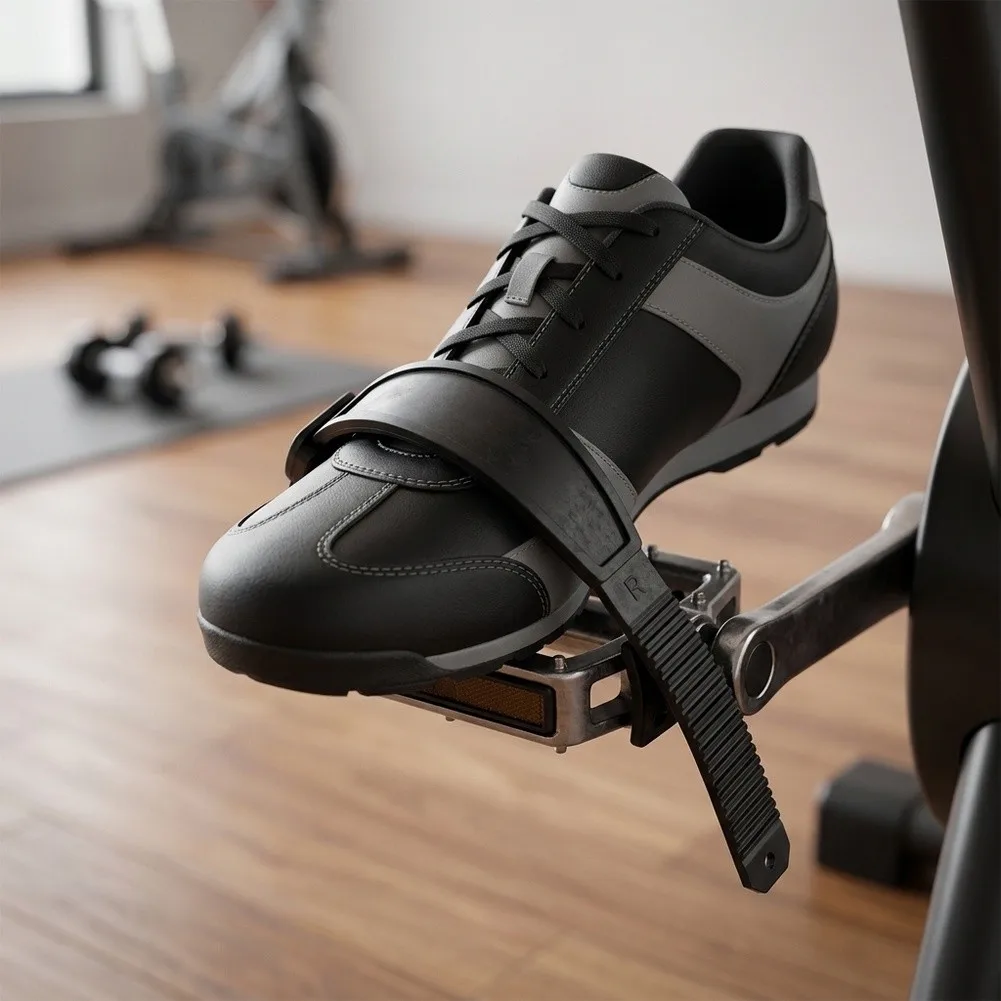 Indoor Exercise Bike Pedal Straps with Optimized Length for Greater Foot Coverage and Balanced Pedaling Mechanics