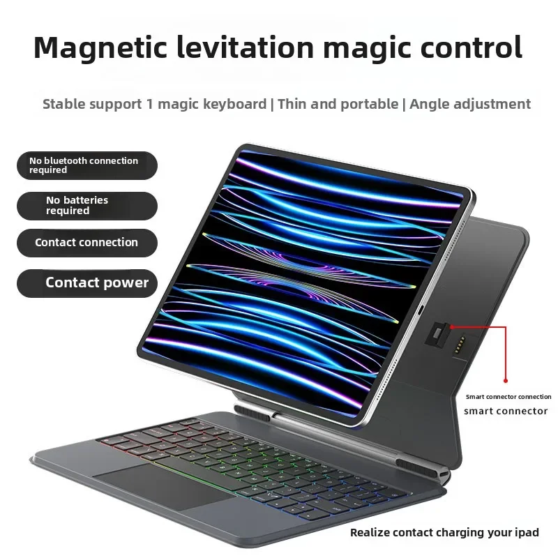 Touchpad Magic Keyboard Case for IPad Air7 13 11 Inch 2025 M3 2024 Pro 11 M4 12.9 Air 4/5/6 Smart Multi-touch Plug&Play PU Cover