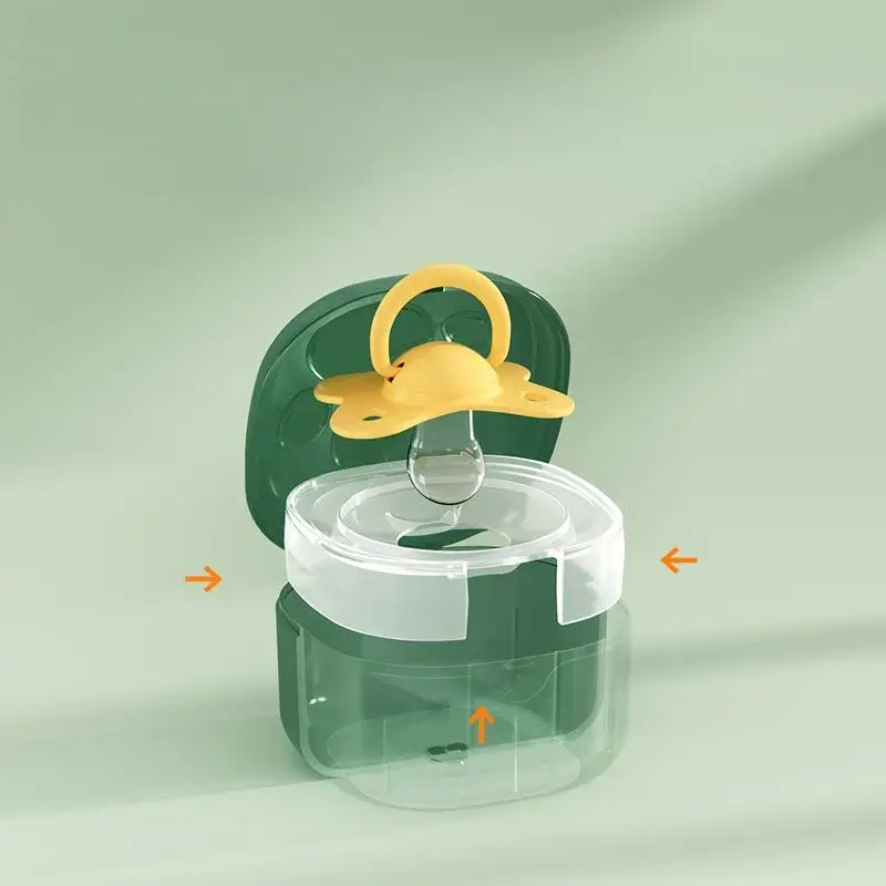 صندوق لهاية الطفل، حاوية لهاية محمولة، حامل لهاية الدمية، علبة آمنة من البلاستيك للأطفال الرضع، صندوق تخزين للسفر