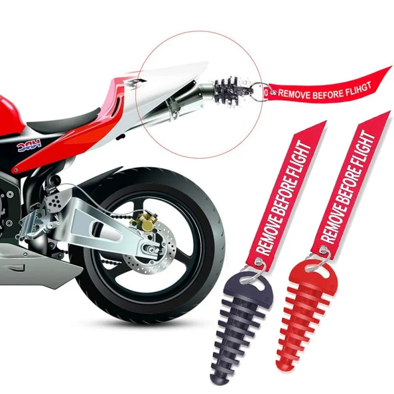 

Muffler Exhaust Wash Plug 0.6"-1.5" for Motorcycle Dirt Bike 2 Stroke With Keychain Tag Rubber Silencer