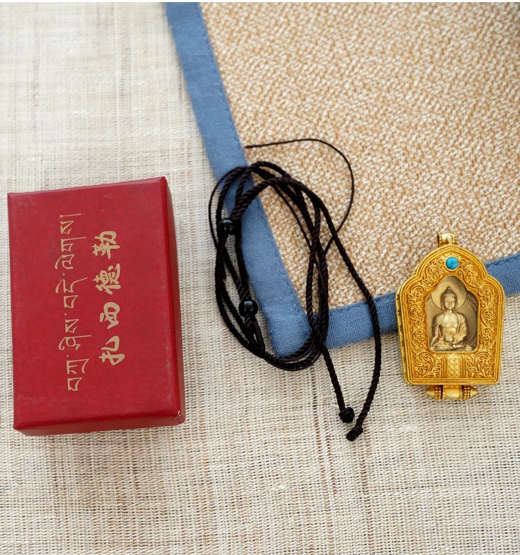 جيد جنوب شرق آسيا تايلاند جيب السفر فعال التميمة السلامة حظا سعيدا بطاقة ساكياموني بوذا تميمة النحاس #6