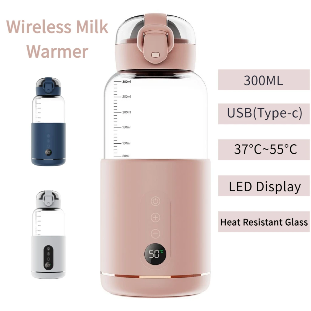 Portable Bottle Warmer For Baby Milk USB Rechargeable FastHeating 8Hours Constant Temperature Electric Baby Bottle Heater Travel