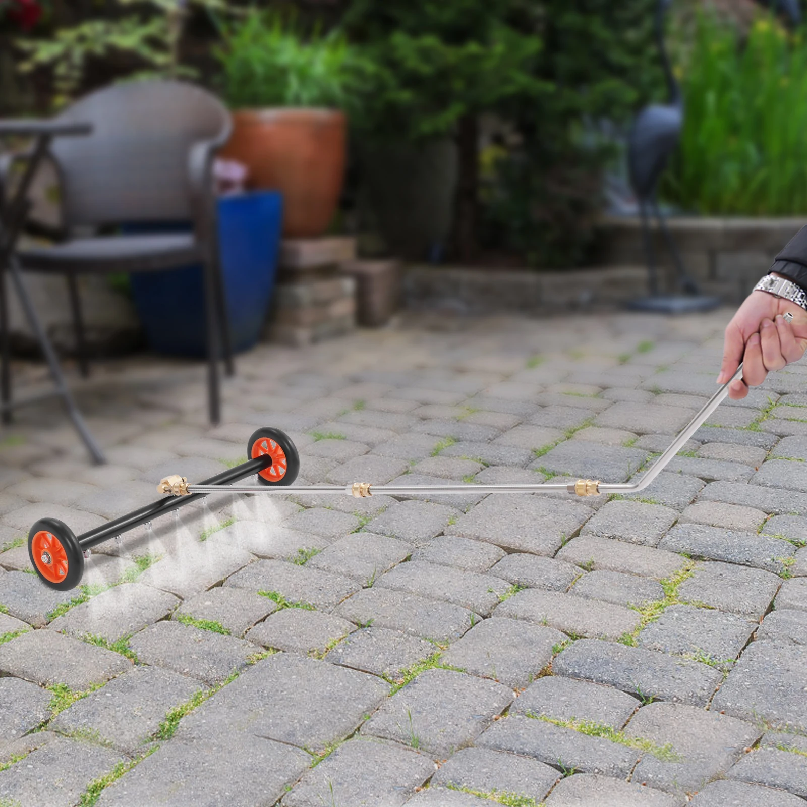 

Оранжевая насадка для мойки высокого давления 2-в-1 (самоконтрящаяся гайка из чистой меди) — регулируемая насадка на 5 колес, для автомобилей/подъездных дорог