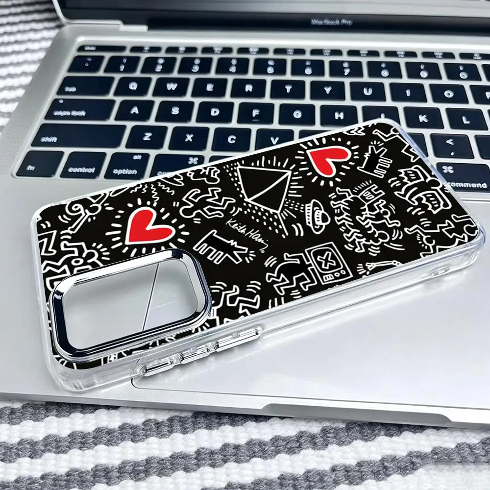 A-Artist K-Keith HaringS Phone Case For IPhone 18 17 Pro Max 16 15 14 Pro Max IPhone 13 Pro Max 11 Plus Transparent Cover