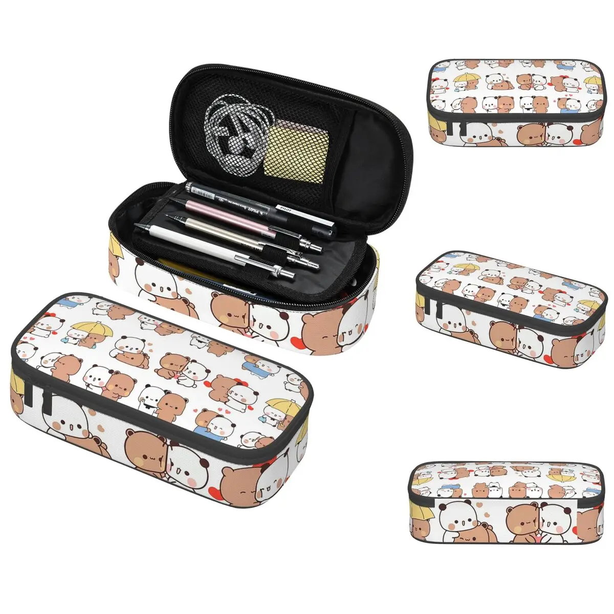 Bubu Dudu Bear And Panda Federmäppchen für Schüler, Schule, Stiftbox, Bleistiftbeutel, Schreibwaren, Stifthalter, Tasche
