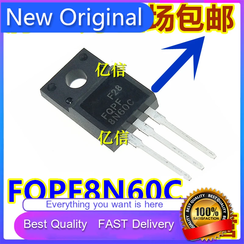 10Pcs/Lot New Original PLATINUM 8N60C 600V8A PLASTIC MOS Field Effect Tube TO-220F Good Quality