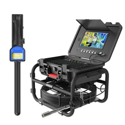 Sewer Industrial Endoscope Pipe Inspection Camera 9Inch IPS 1080P Screen DVR Video Recording 16GB/512HZ Locator/Meter Counter