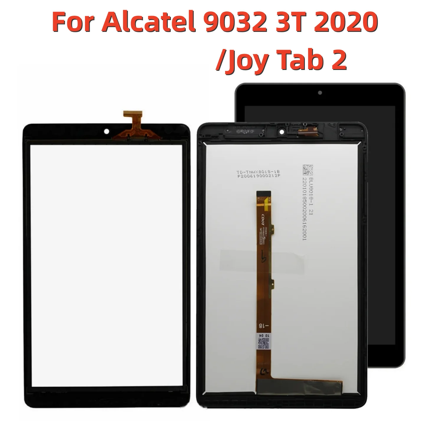 For Alcatel 9032 3T 2020 / Joy Tab 2 LCD Display Touch Screen Sensor Panel Digitizer Glass Assembly With Frame Replacement Parts