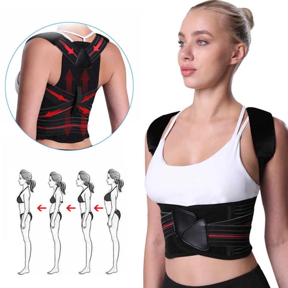 Men Posture Corrector Women Back Brace Upper Pain Relief Muscle Support Straightener Shoulder Neck Clavicle Spine Improves