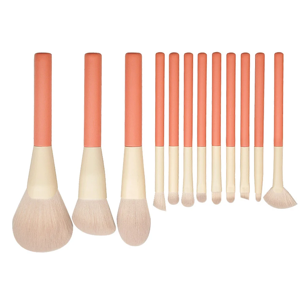 Conjunto de pincéis de maquiagem com cabo de madeira, 12 peças, para pó, blush, destaque, sombra, kit, ferramentas profissionais, viagem