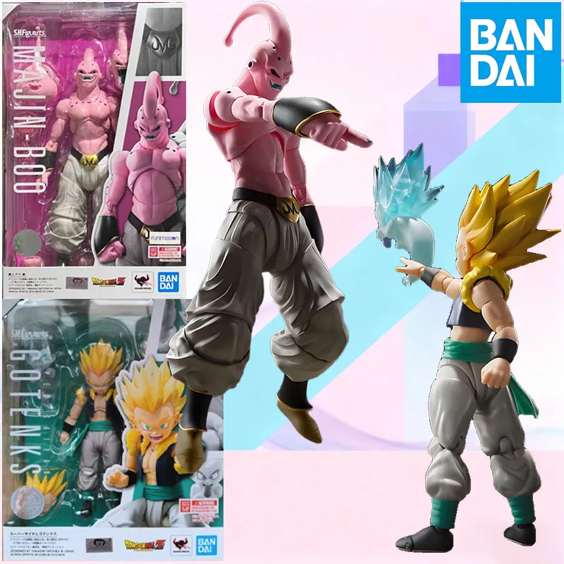 En Stock BANDAI Original S.H.Figuarts DRAGON BALL MAJIN BOO GOTENKS SHF figura de acción modelo ToyGift para chico caja de espuma embalaje