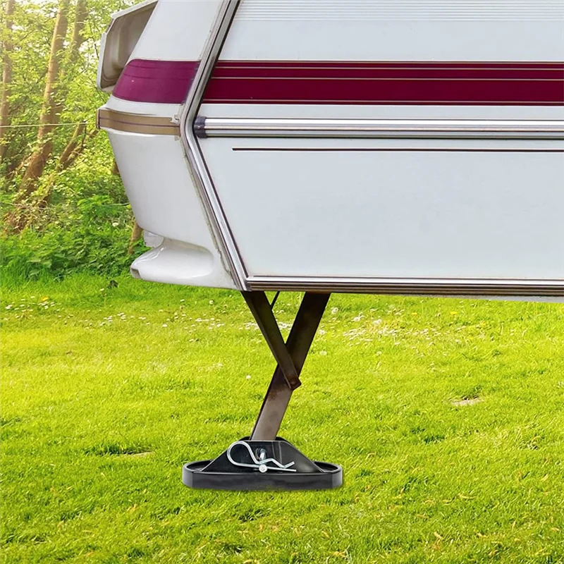 A60F-4Pcs Caravan Jack Pads Leveller Wheel Foot Leg Support Jacking Lift Pads Support Stand For Motorhome Trailers Camper RV