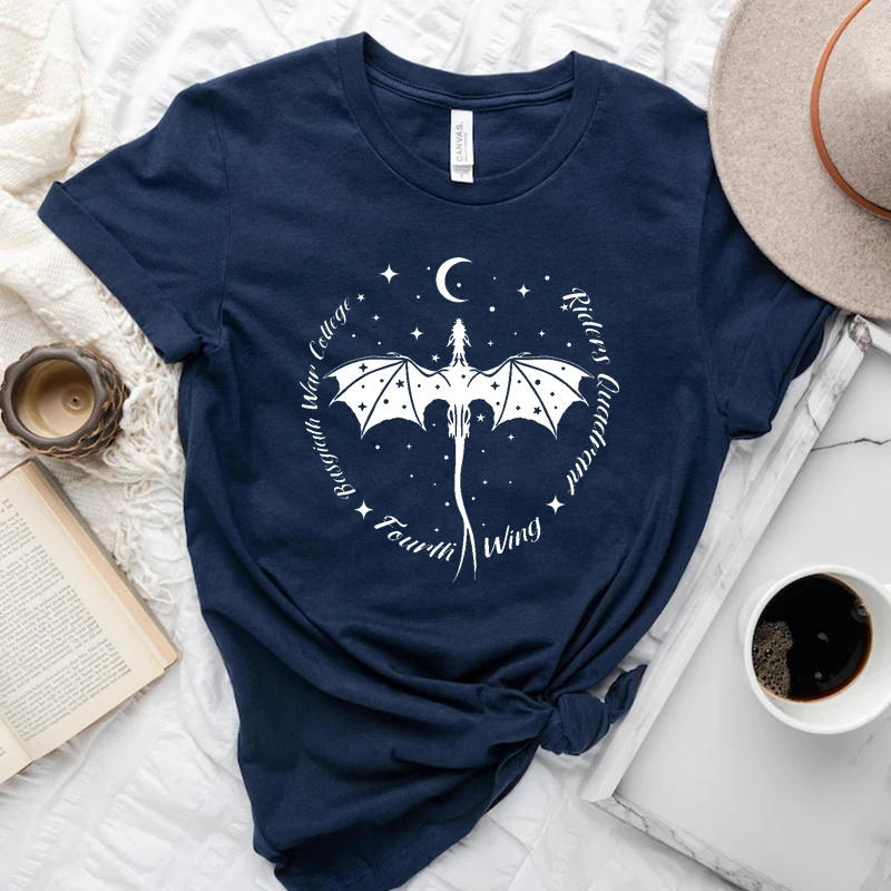 Gothic Drak Hell Graphic T Shirts Women Harajuku Fourth Wing  Tshirt Basgiath War College Rebecca Yoros Bookish T-shirt Female