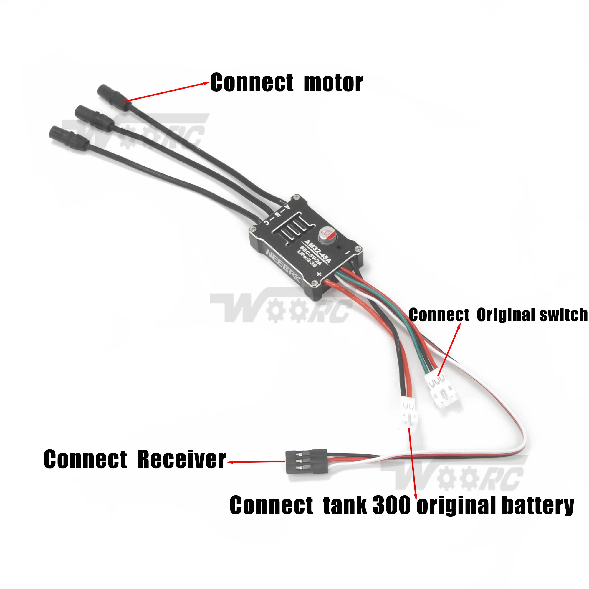 1/12 RC coche trepador MN300 2322 2600KV 3500KV Motor sin escobillas AM32 45A Metal ESC enchufe Original para tanque 300 Kit de energía de actualización