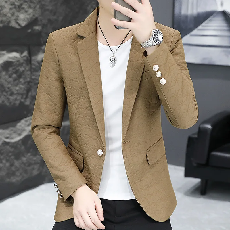 

HOO 2024 Men's Autumn Wear New Business Casual Slim-Fitting blazer