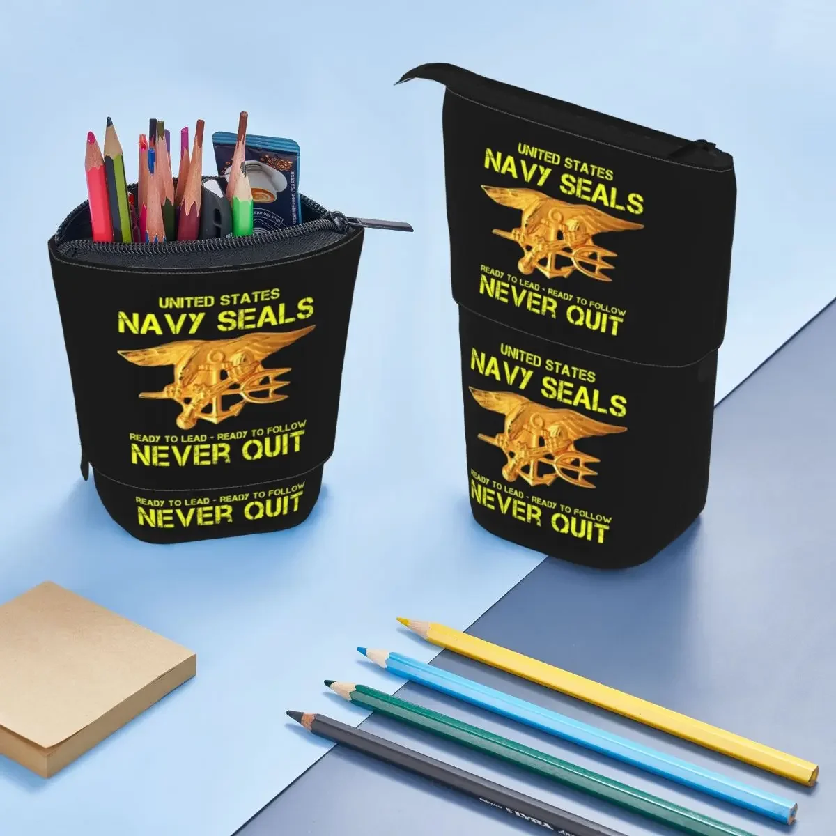 USA Navy SEALs Wendbares Federmäppchen für Studenten, Geschenke, Stiftbox, Bleistiftbeutel, Schreibwaren, Stifthaltertasche