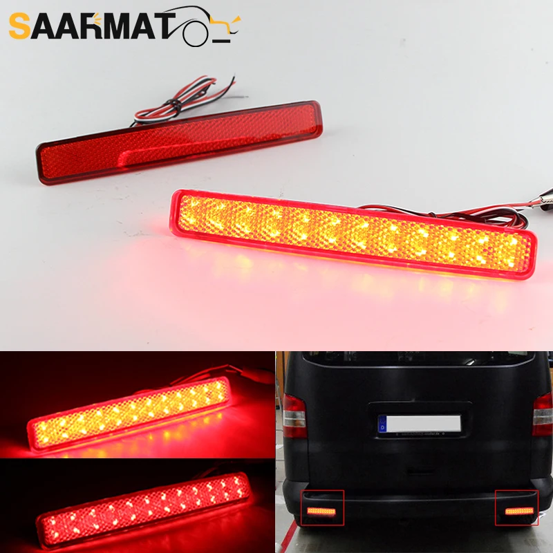 

2pcs Car Flashing Left Right Rear Bumper Reflector 7E0945105 7E0945106 For VW Transporter/Caravelle T5 2003-2011 Car Accessories