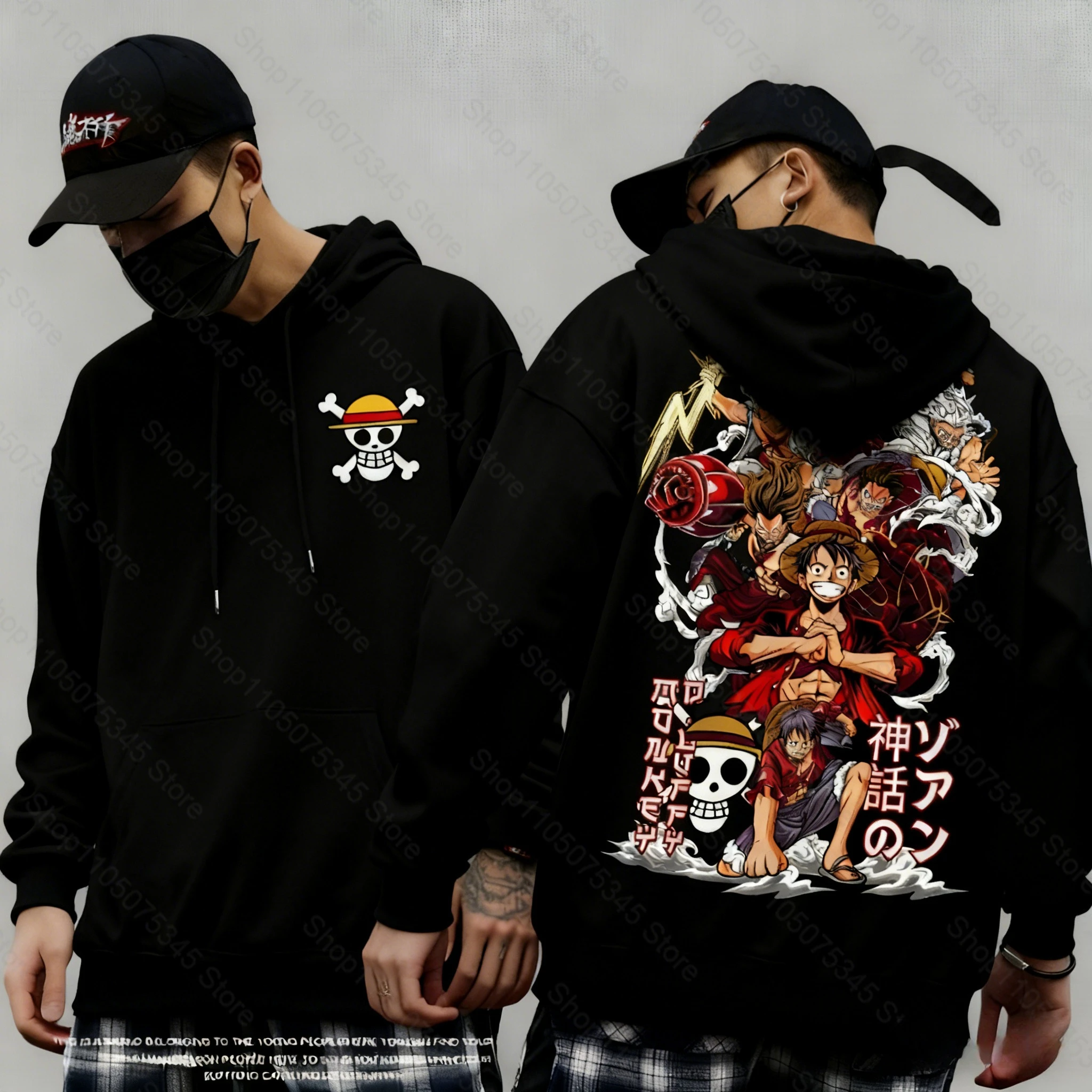 

Цельная толстовка с принтом японского аниме для мужчин и женщин, толстовки с рисунком Луффи, пуловер с длинными рукавами, толстовка Y2K, одежда в стиле Харадзюку