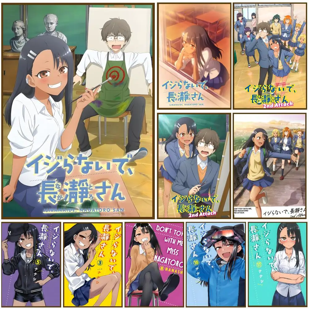 Nagatoro Anime Teasing Poster Self-adhesive Advanced Aesthetic Printing Paper Wall Art for Living Room Home Decor