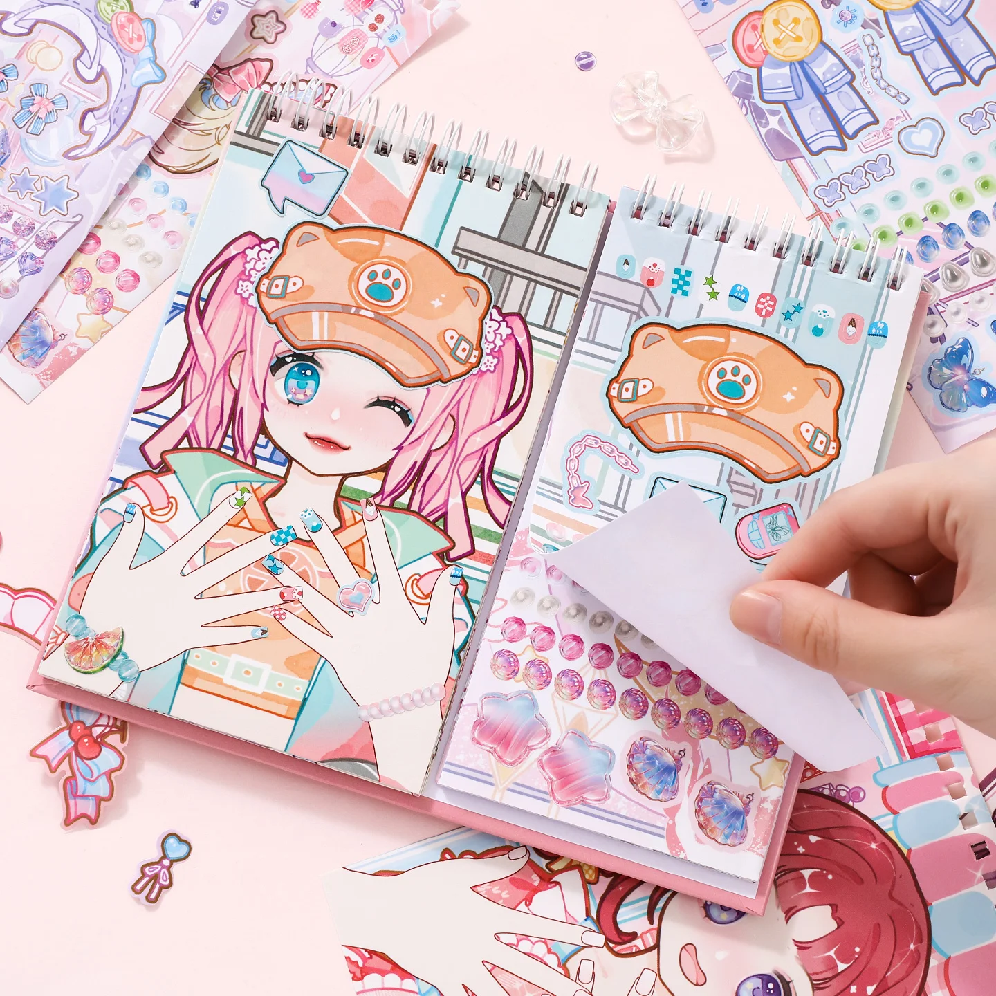 

30 листов Kawaii наклейки для ногтей книга ручной работы DIY коллаж эстетический материал наклейки для высечки милые декоративные наклейки для скрапбукинга