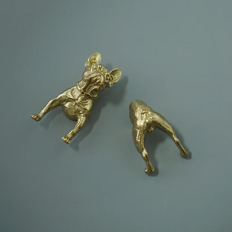 النحاس مقبض الكلب مقبض لخزانة ملابس بأدراج باب الحيوان الكلب مقبض المقابض لخزانة مضمد مقابض الأثاث الأجهزة #3