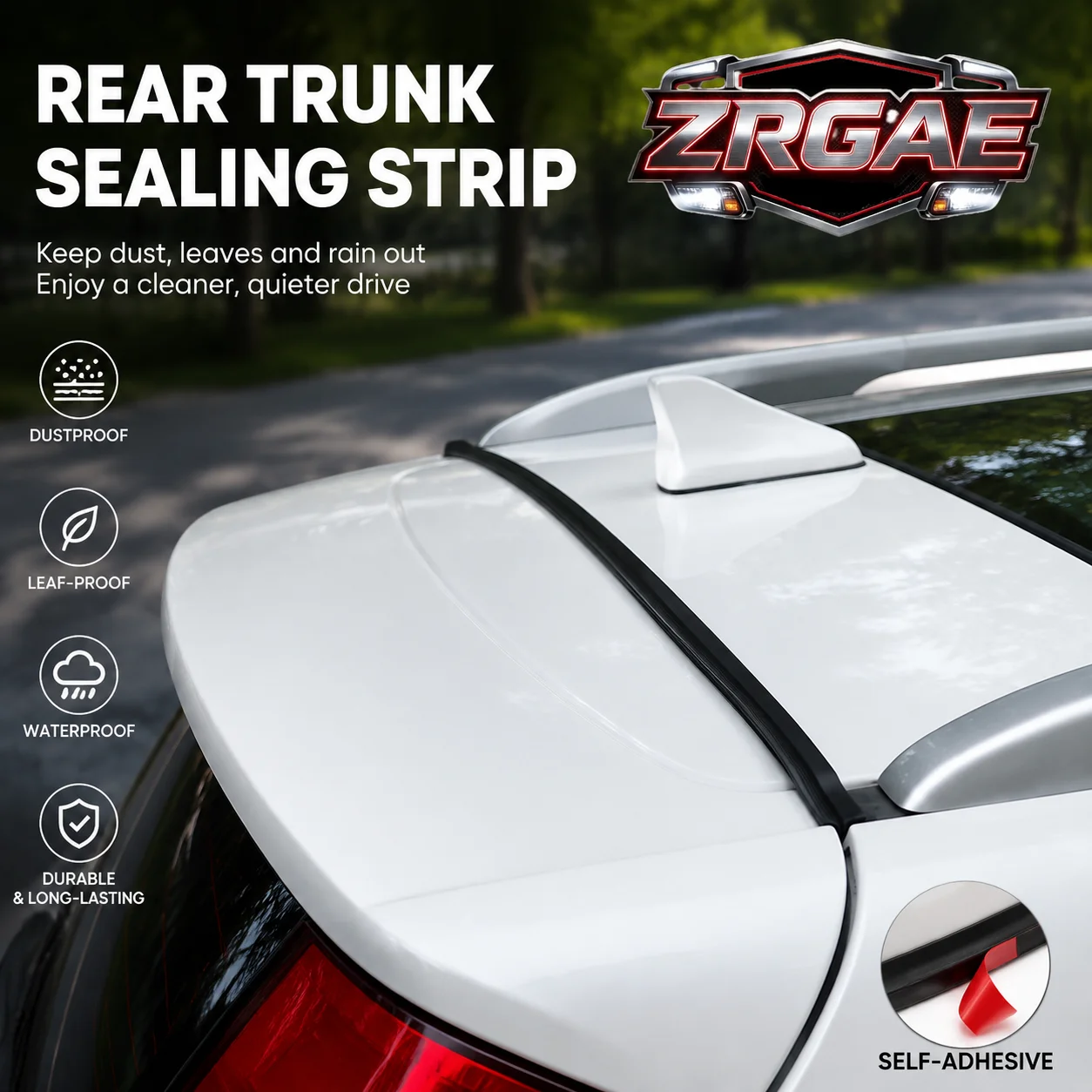 Universal Car Trunk Seal Strip 1.6M Rubber Dust Proof Tailgate Gap Sealing for Sedan SUV Hatchback Self Adhesive EPDM