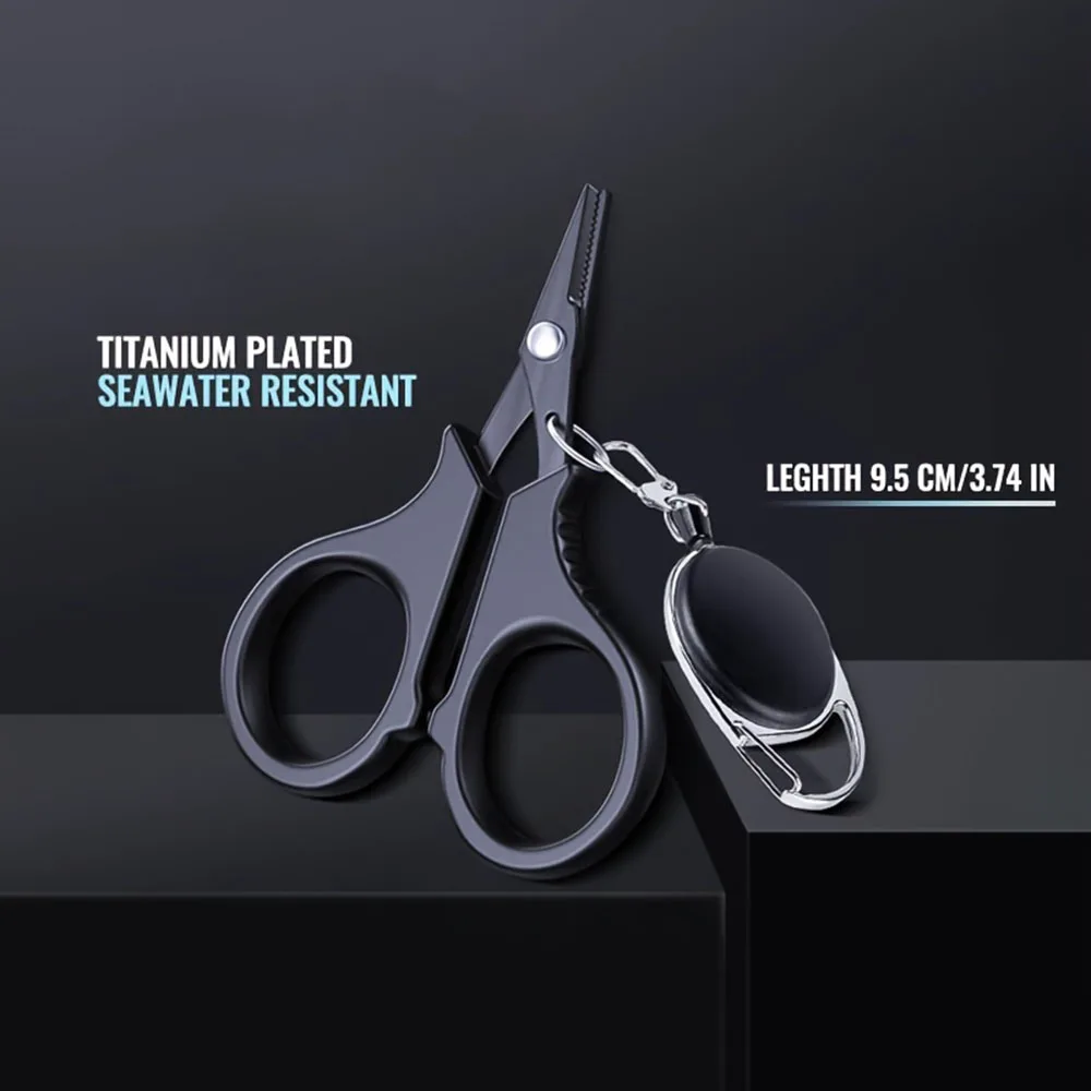 1set Titanium Coating Stainless Steel Fishing Scissor Plier Cut PE Braid Line Cutter Plies Carp Outdoor Fishing Accessories Tool