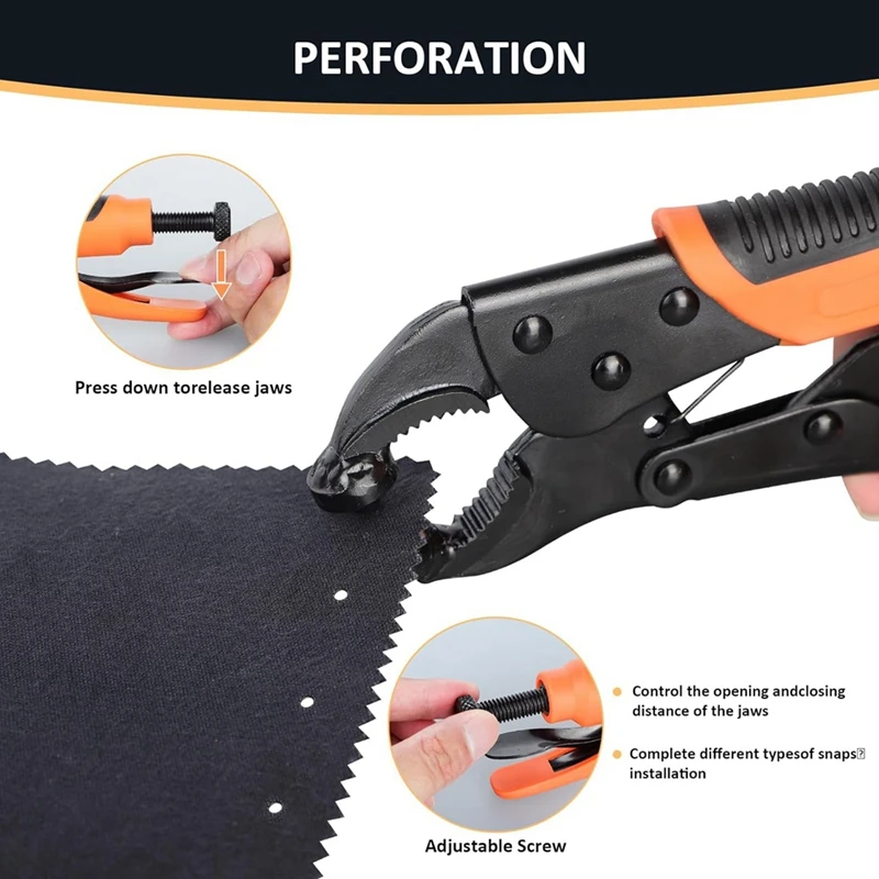 Imagem -03 - Heavy Duty Snap Fastener Tool Grupo Capa de Lona Botão Ferramenta Setter 15 mm Snap Tool com 80 Conjuntos de Snaps Marinha Durável