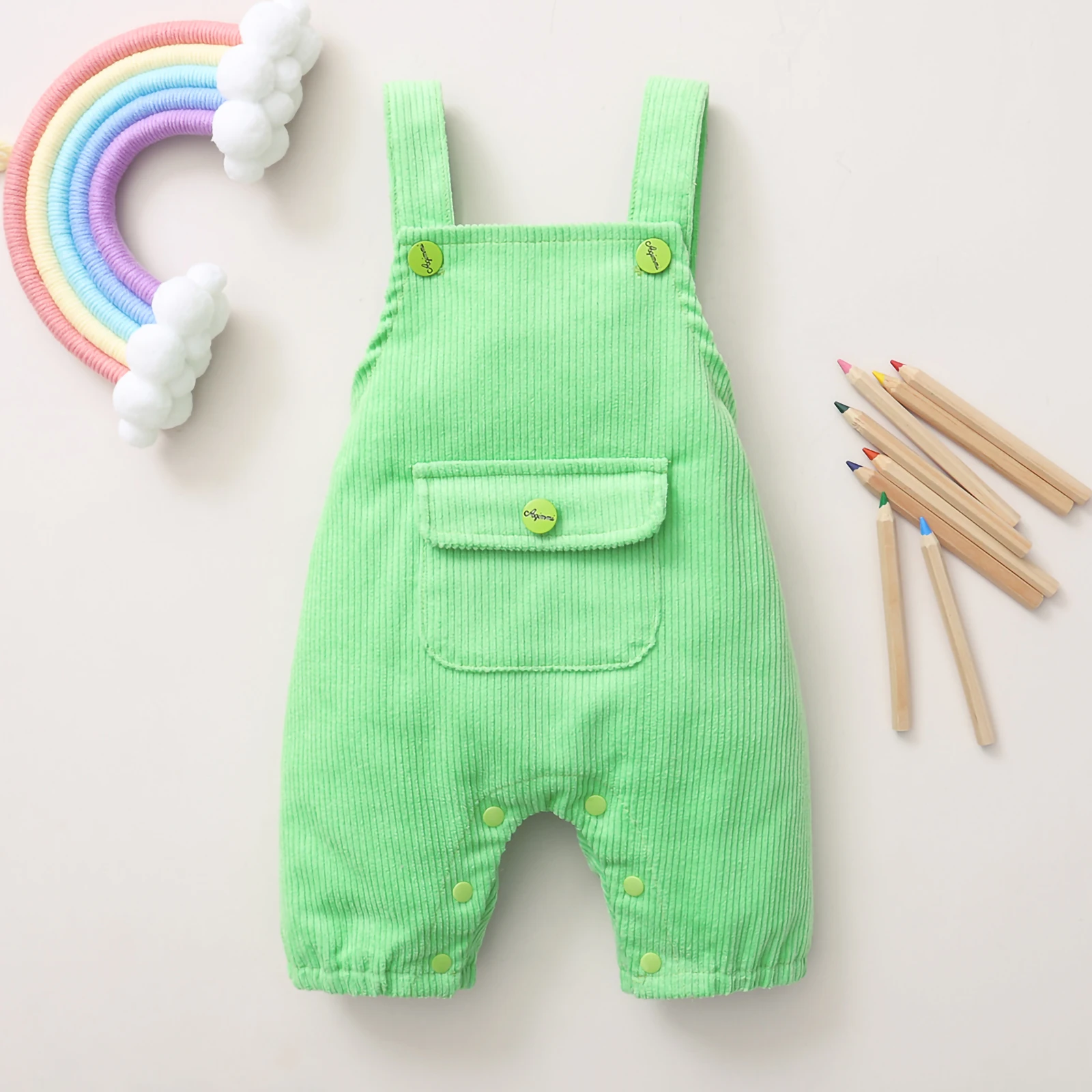 Infant Baby Girl Boy Jumpsuits Solid Color Sleeveless Suspender Pants Toddler Kids Overalls with Pockets
