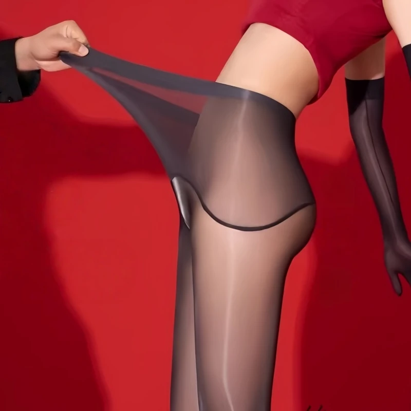 

Fragrance 912 Pin Seamless Crotch High Waist Shaping Pantyhose Women Plus Size 15D Oil Shiny Party Club Stockings Sexy Lingerie