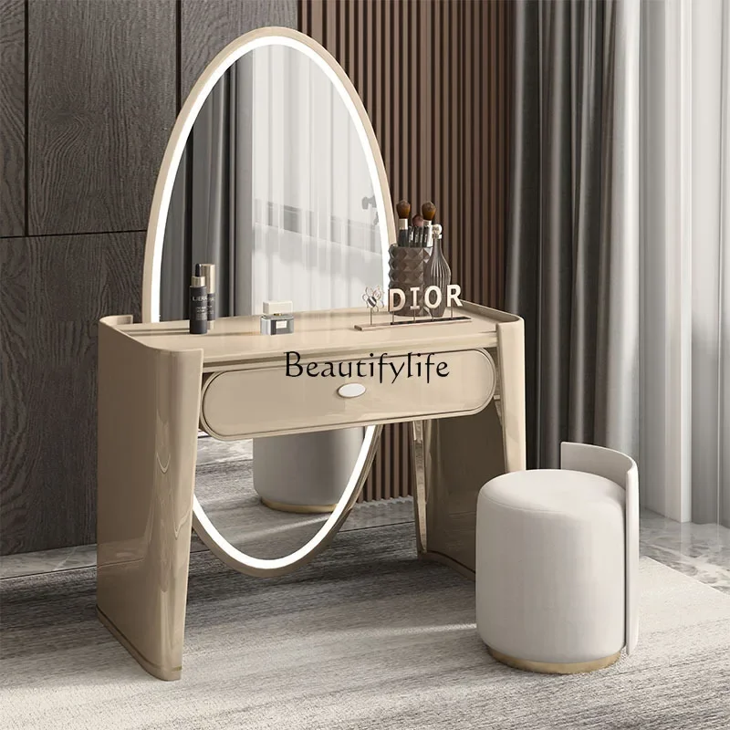 

Light luxury dresser Italian dressing table full body mirror integrated paint dressing table