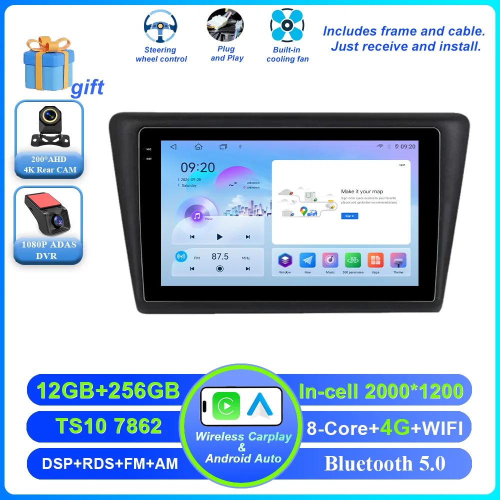 Android 16 Carplay Car Radio For VW Skoda Rapid 2013 2014 2015 2016 2017 2018 2019 Seat Toledo 2015 - 2018 GPS Multimedia Stereo image 3