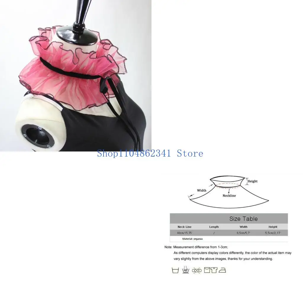 5asd Ruffled Collar Girls Clothes Accessory Victorian Collar Lapel Medieval Cosplay