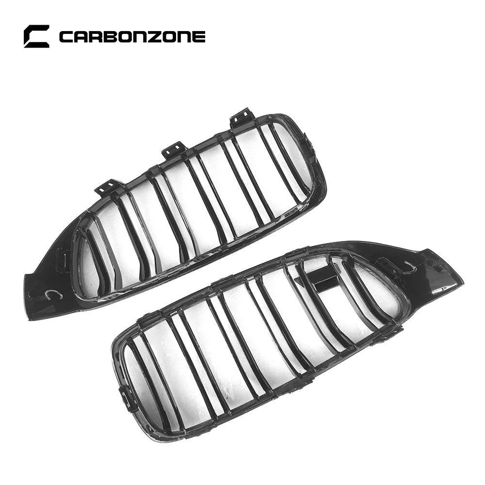 F32 2-slat car Kidney Grille accesorios Front Bumper Mesh Grills Carbon Fiber 2014+ For BMW 4 Series F33 F36 M3 F80 M4 F82