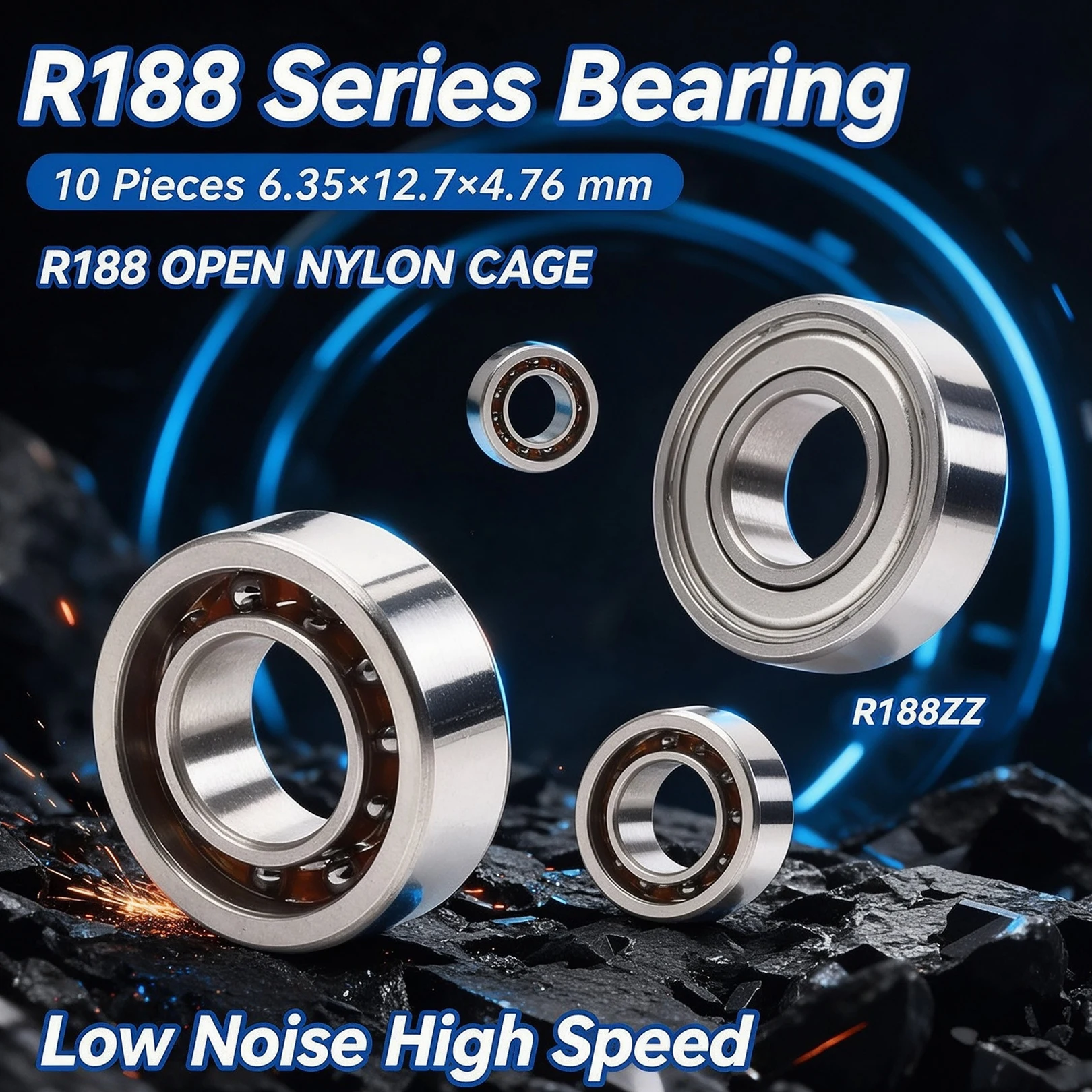 10PC R188 ZZ / Open 1/4