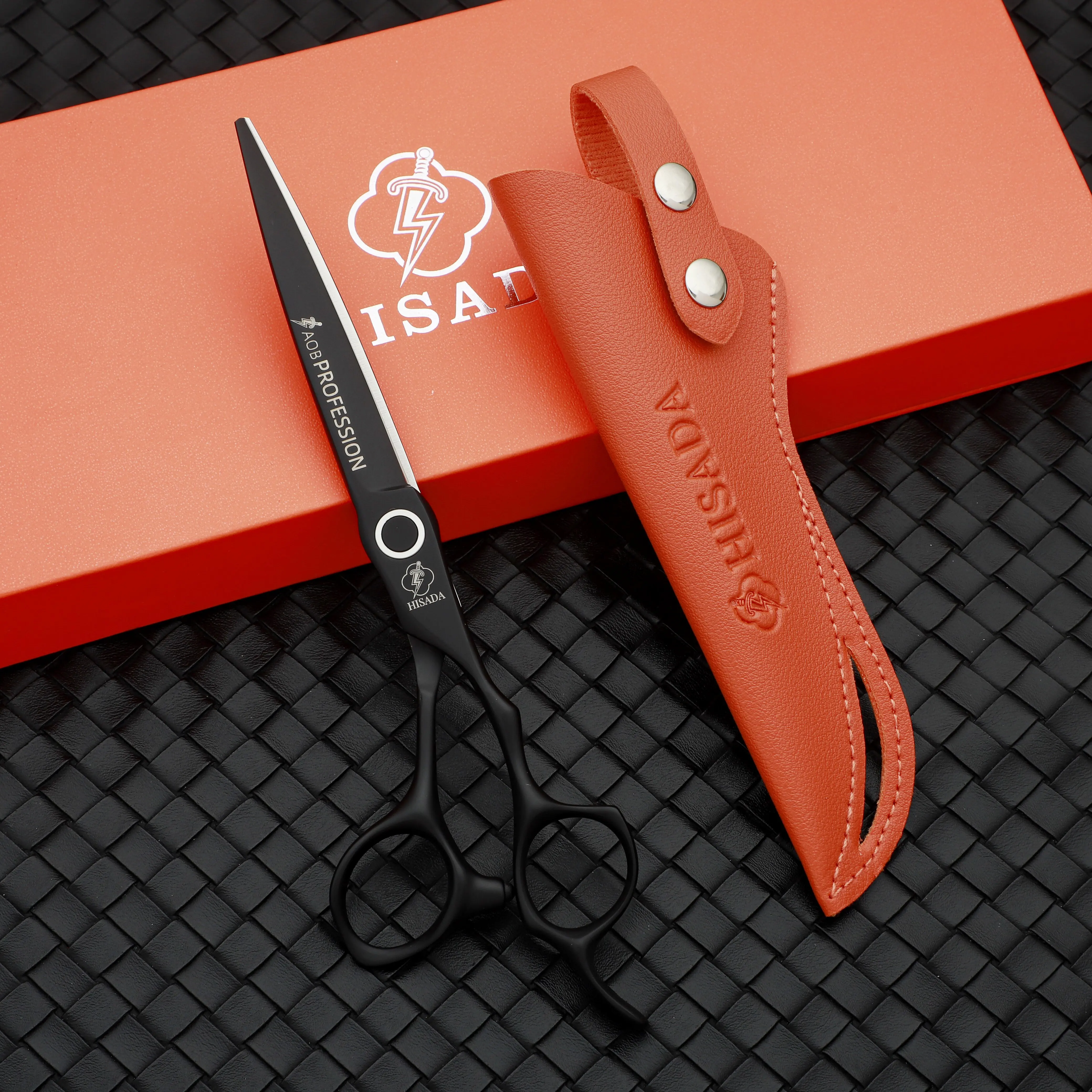 HISADA 6.2/6.7 inch barber scissors hair scissors matte black High-end and exquisite VG10 material