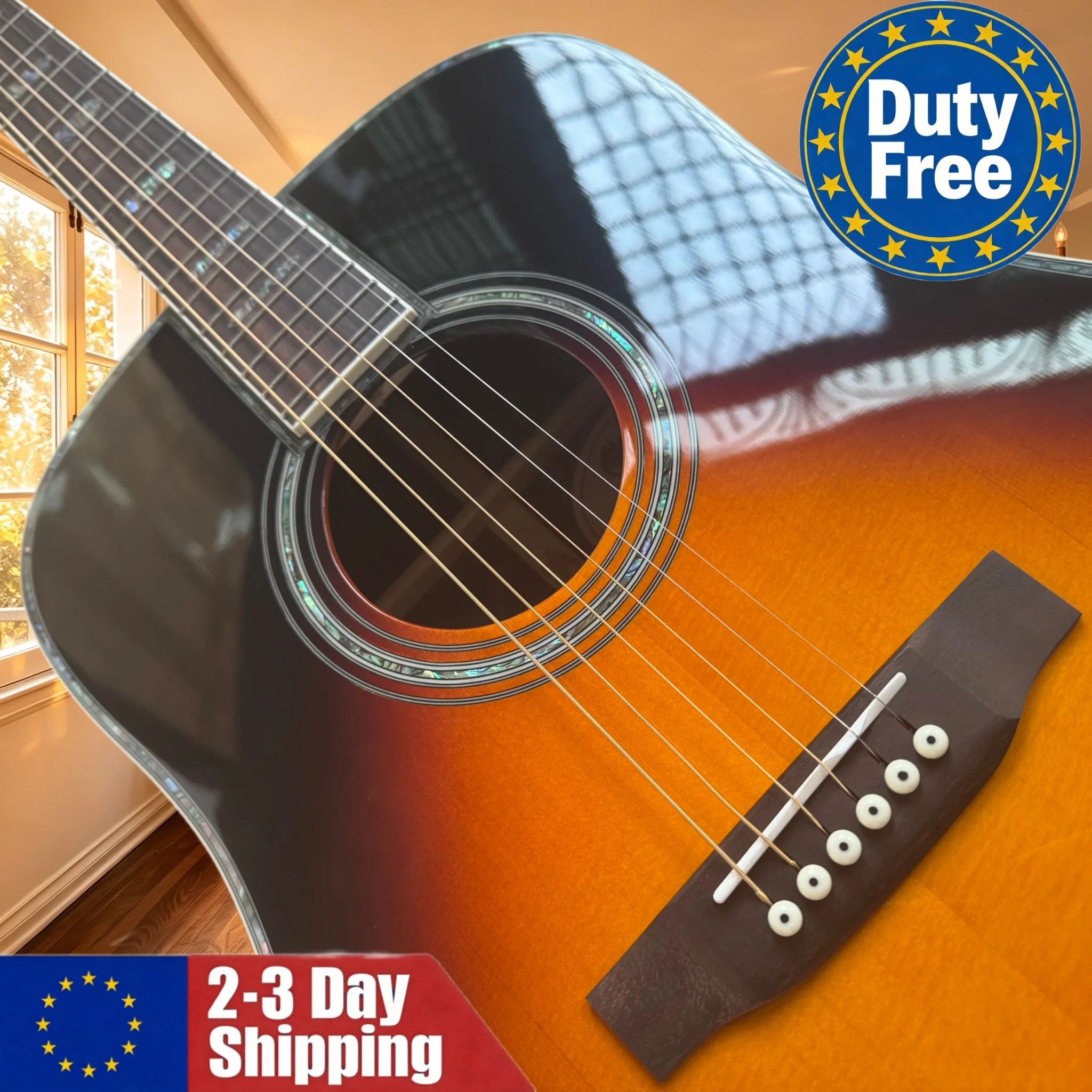 Magazzino Tedesco Chitarra Serie 45 Sunset Top in Abete Timbro Fine Timbro Pulito Suono Originale Colore Puro