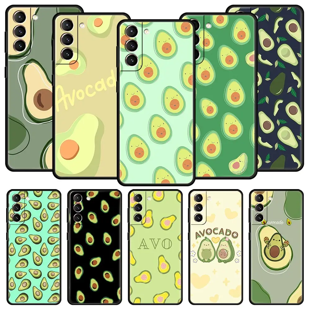Cute Avocado Phone Case Cover for Samsung Galaxy S26 S25 S24 S23 S22 S20 S21 FE Ultra S25 Edge Plus 5G Soft TPU Shell Fundas Bag