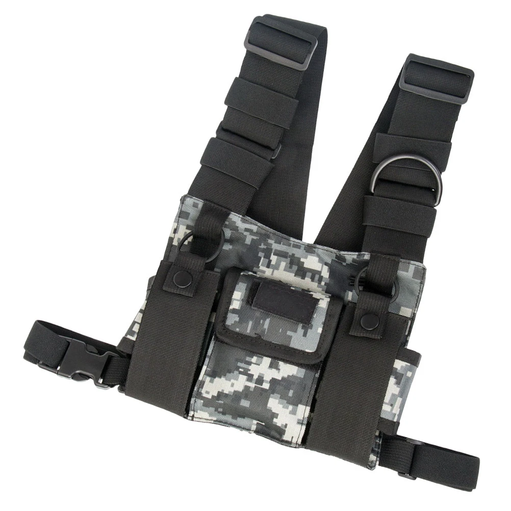 

Chest Bag 600D Nylon Radio Harness Outdoor Sports Adjustable Straps Durable Storage Solution