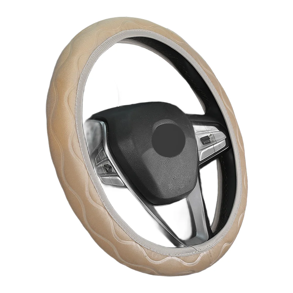 Winter Steering Wheel Cover Non Slip Plush Fleece Grip Compatible for Round and D Shaped Wheels Fits Most Vehicle Types