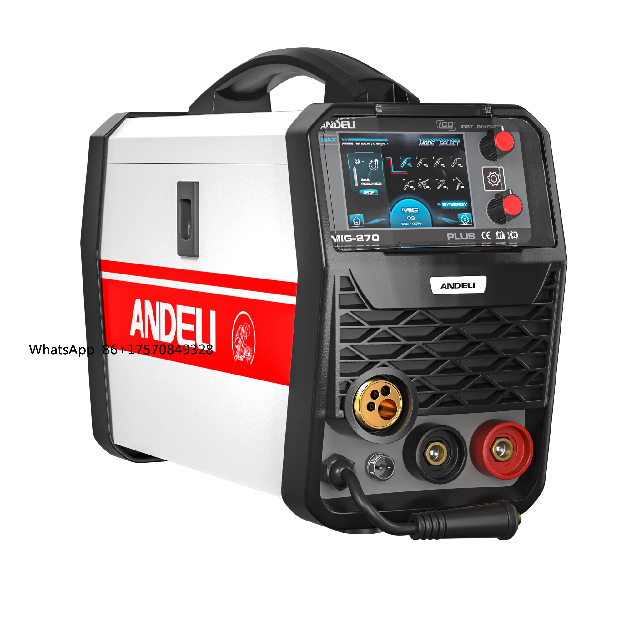 Máquina de Soldar MIG-270 LCD Nueva de 110V/220V para Aluminio, MMA, Lifting TIG y Spool Gun