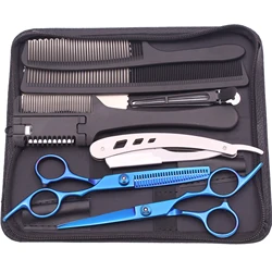 6.0'' Hair Scissors Professional Cutting Shears Thinning Hairdressing Haircut Comb Razors Sets Salon Barber & Home Dropshipping