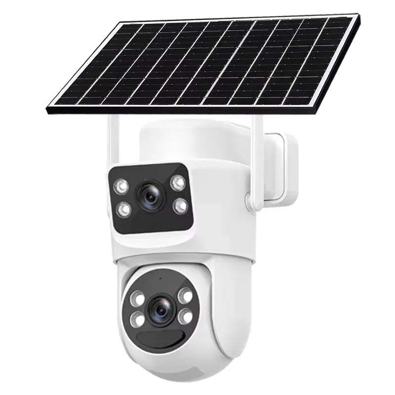 STLF Dual lens outdoor wireless wifi solar CCTV 4G SIM card PTZ 5K ultra high definition home monitoring night vision