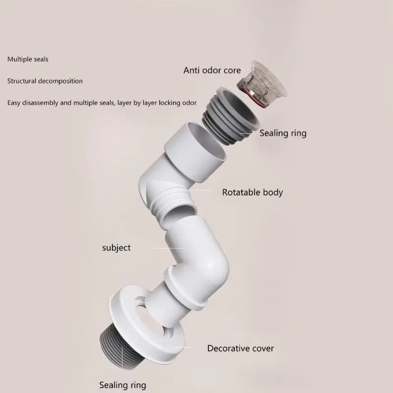 652F قابل للتعديل لا رائحة السباكة حلقات الختم سيليكون استنزاف الأنابيب ختم رائحة برهان استنزاف مجموعة سدادات للمطبخ والحمام