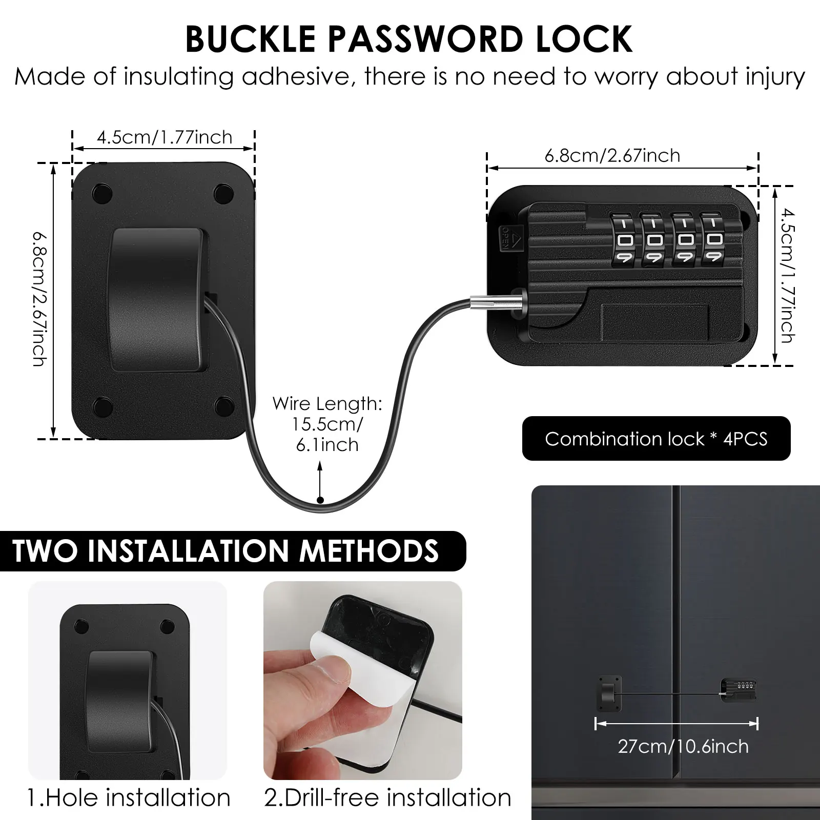 Multi-Functional Baby Safety Password Lock Children Safety Lock Window Limiter For Home Kitchen Freezer Cabinets Drawers Closets