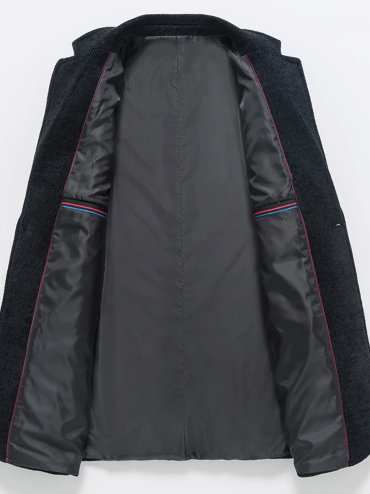 

Men's Autumn Winter Thiened Woolen Camere Casual Jaet Busin Warmth Insulation Menswear Pattern Embroidered Stand ...