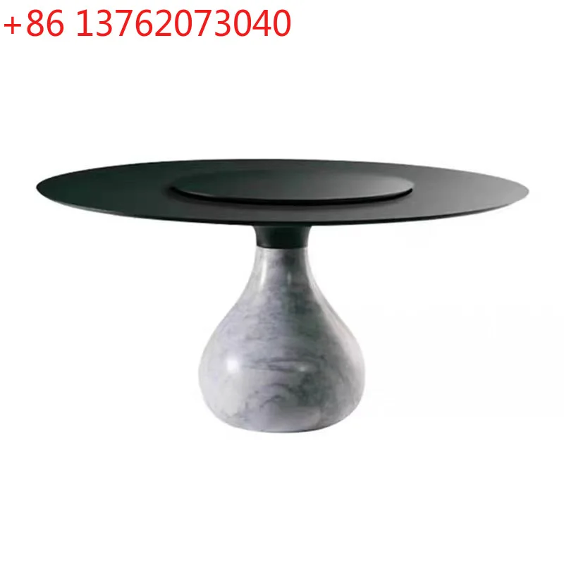 

Water drop shaped dining table high-end villa hotel marble Rochburg round table dining table