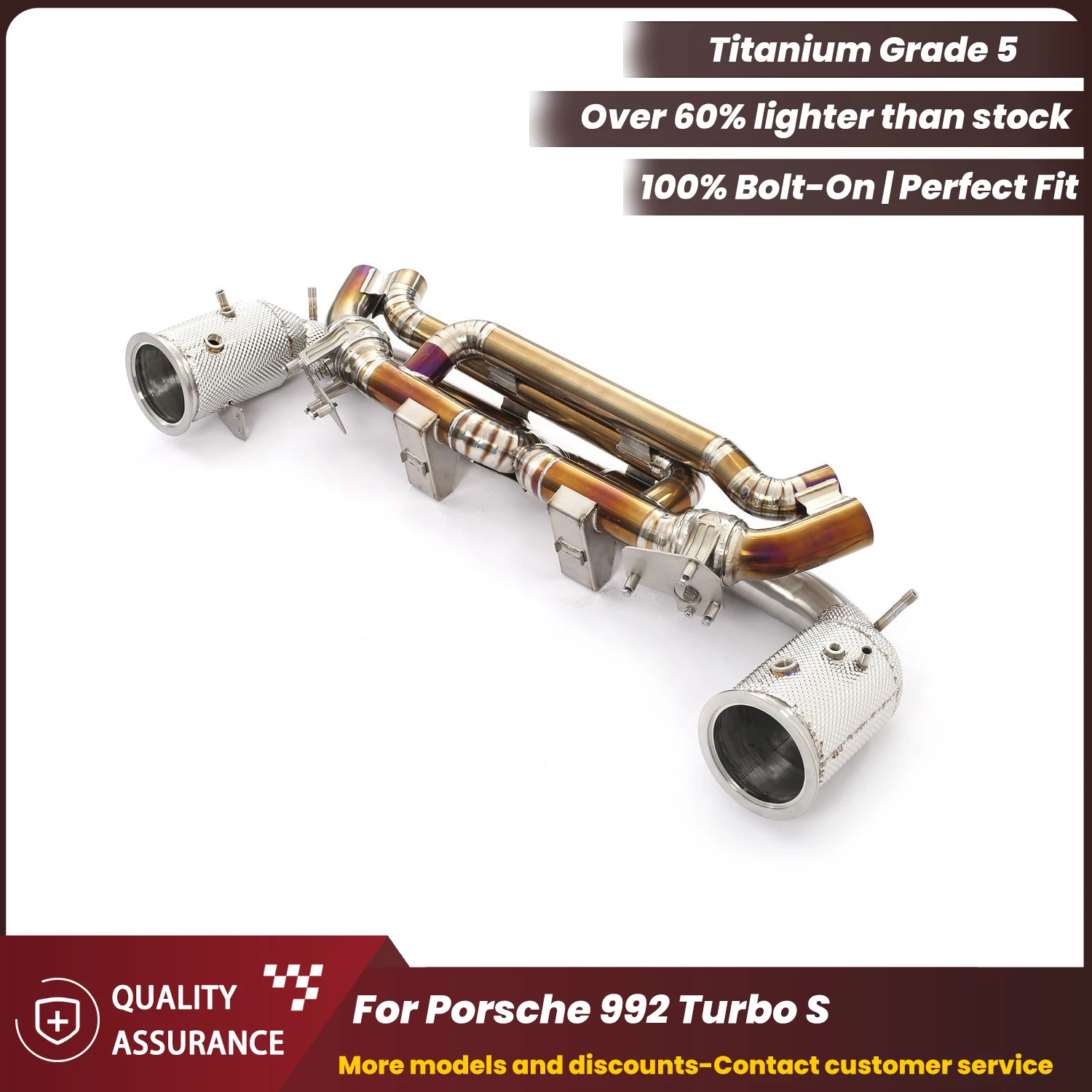 

ECCF Sporty OEM Valve AK Style Titanium Complete exhaust system for Porsche 992 Turbo S Aggressive Sound Easy Installation