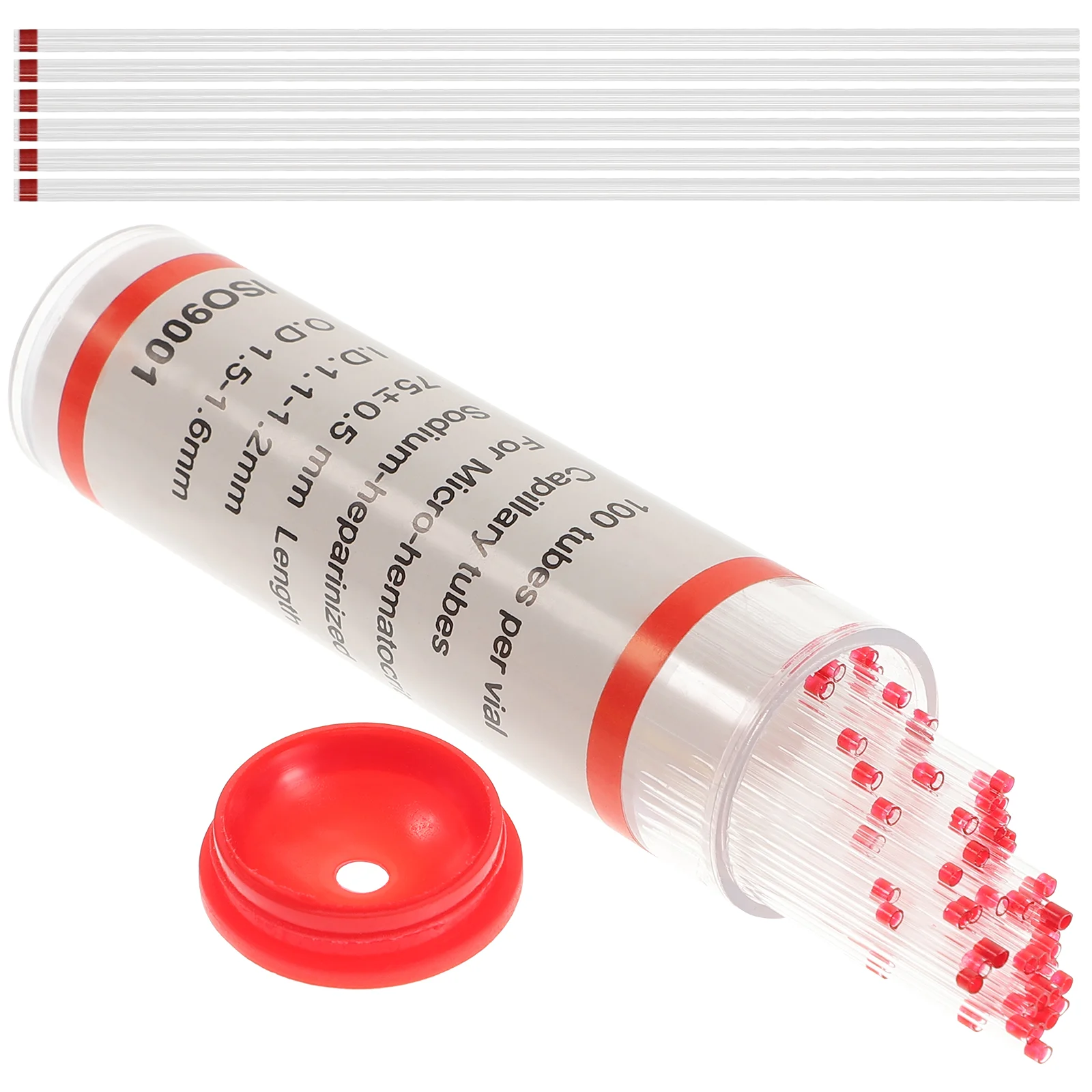 

2 Set of 200PCS Glass Capillary Tube Micro Hematocrit Tubing Melting Tube Multi-purpose Glass Tube for Clinic Hospital Use (Red