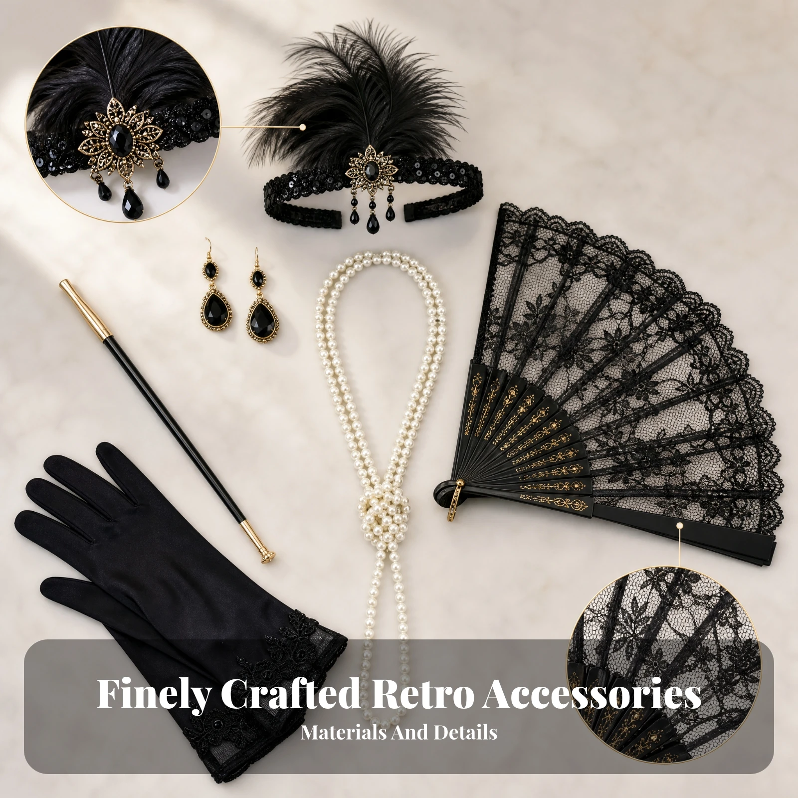 1920s Costume Accessory Set Pa - Women'S Accessories In The 1920S ulasan dan harga
